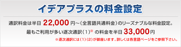 ドイツ語通訳料金は半日21,600円~(全言語共通)逐次通訳は半日32,400円