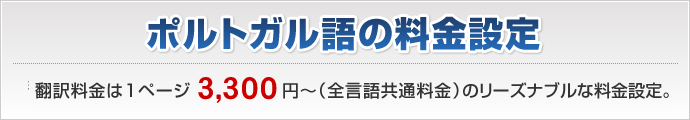 ポルトガル語翻訳料金は1ページ3,300円～